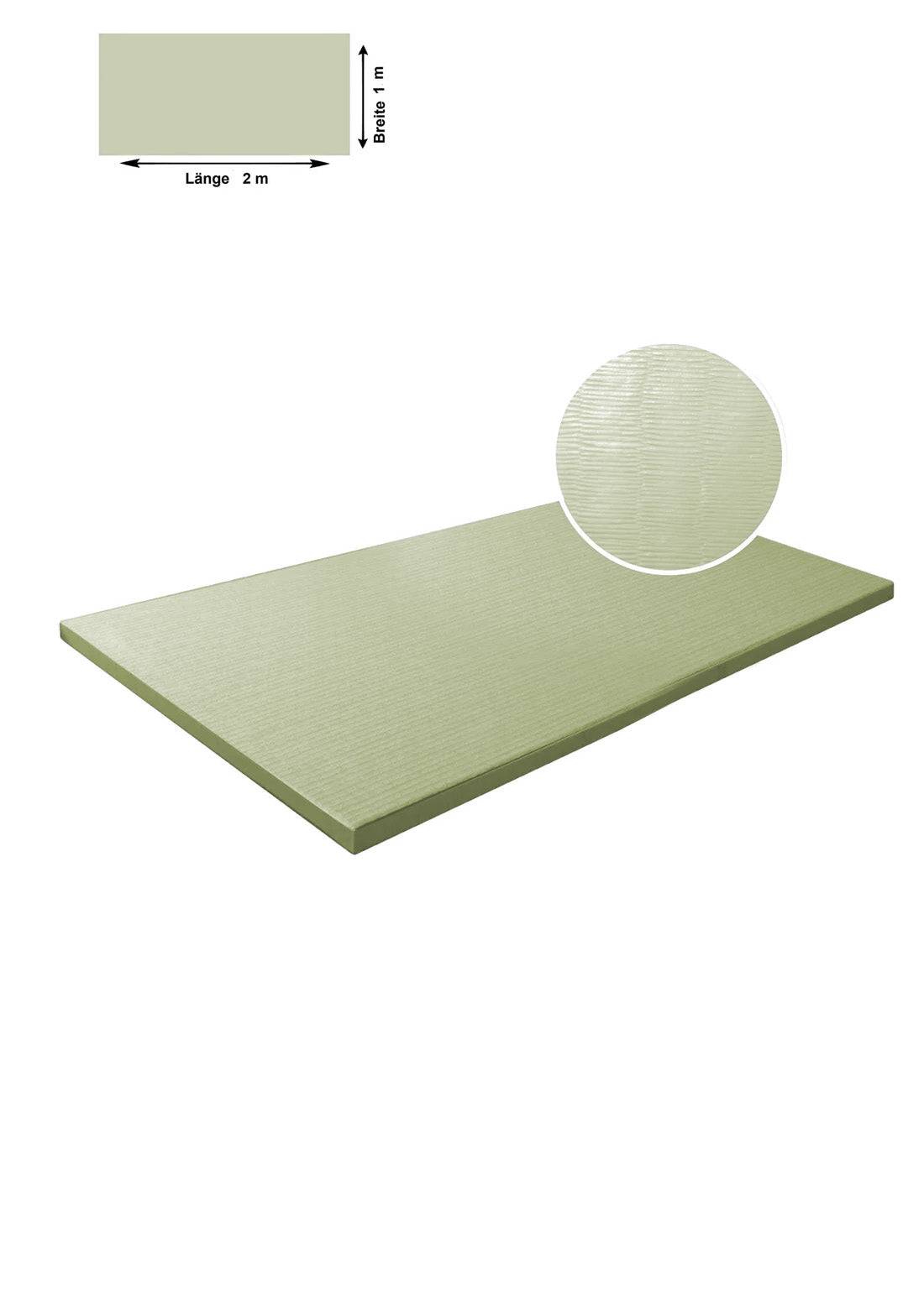 Tatami Judomatte in Grün mit Maßangabe 2x1 Meter. Kampfsportmatte günstig kaufen für professionelle Trainingsflächen.