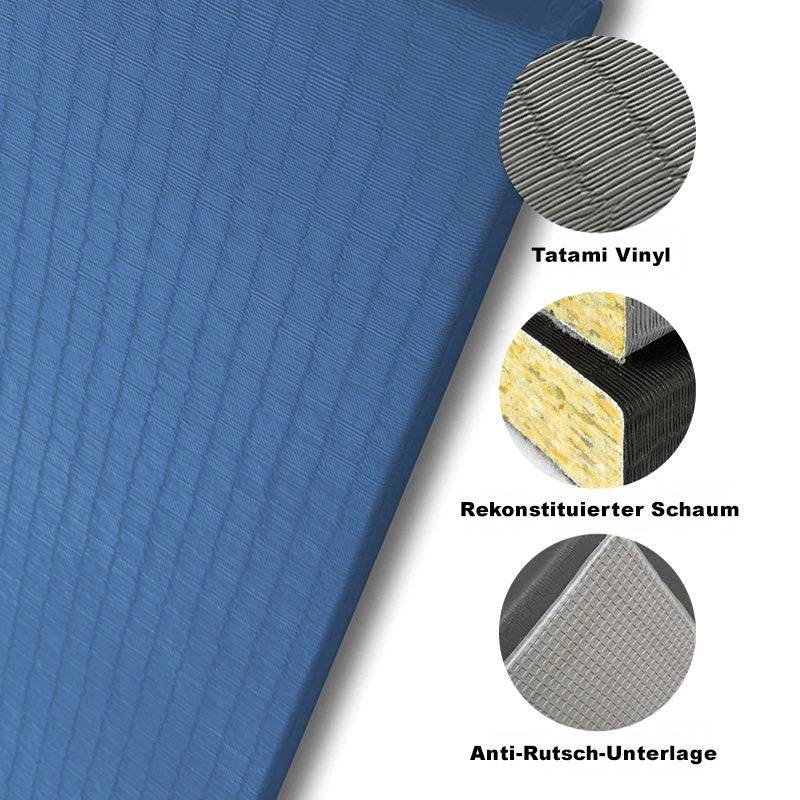 Tatami Judomatte mit Aufbau aus Vinyl, Schaumstoff und Anti-Rutsch-Schicht. Robuste Bodenmatte für Kampfsport günstig kaufen.