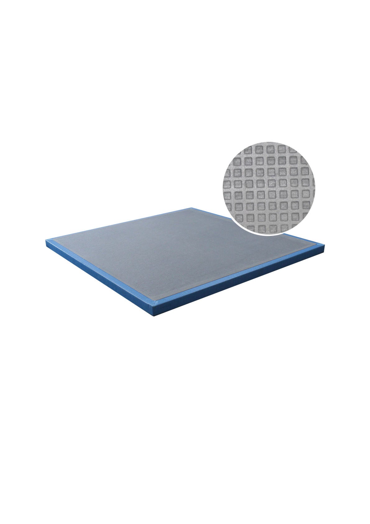 Tatami Judomatte mit grauer Anti-Rutsch-Unterseite und blauer Oberseite. Perfekt als Bodenmatte für Kampfsporttraining.