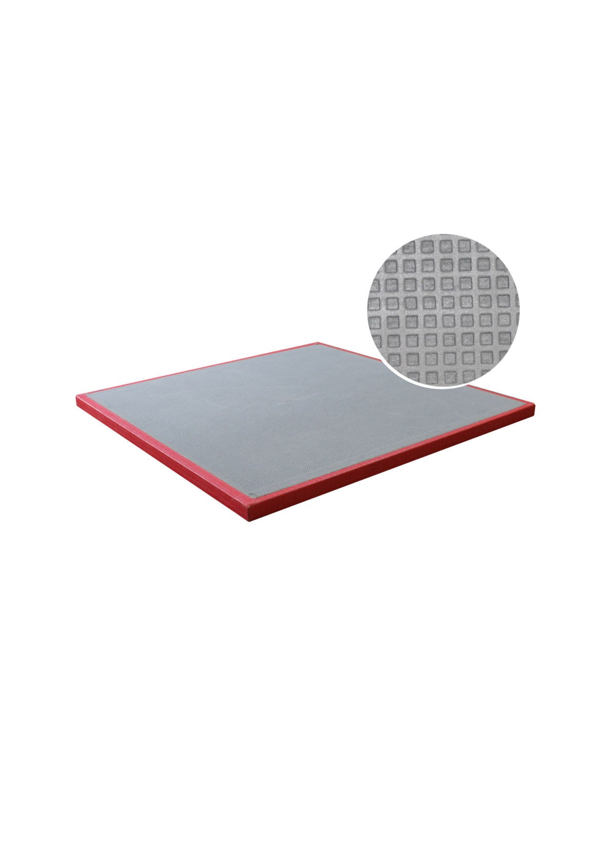 Tatami Judomatte mit grauer Anti-Rutsch-Unterseite und roter Oberseite. Perfekt als Bodenmatte für Kampfsporttraining.