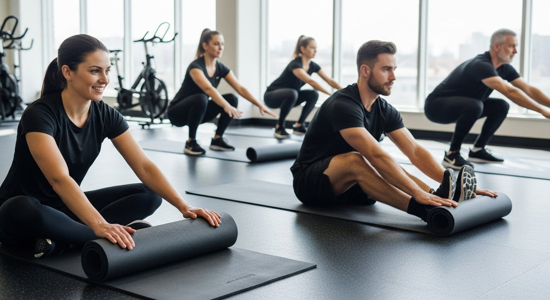 Menschen Fitnessmatten Training
