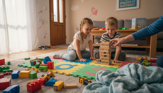 Auf der weichen Spielmatte können Kinder unbeschwert und sicher toben.