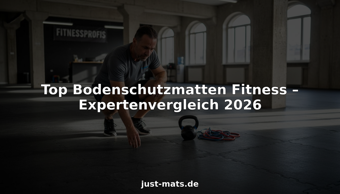 Ein Fitnessstudiobetreiber prüft den Zustand des Puzzle-Bodens.