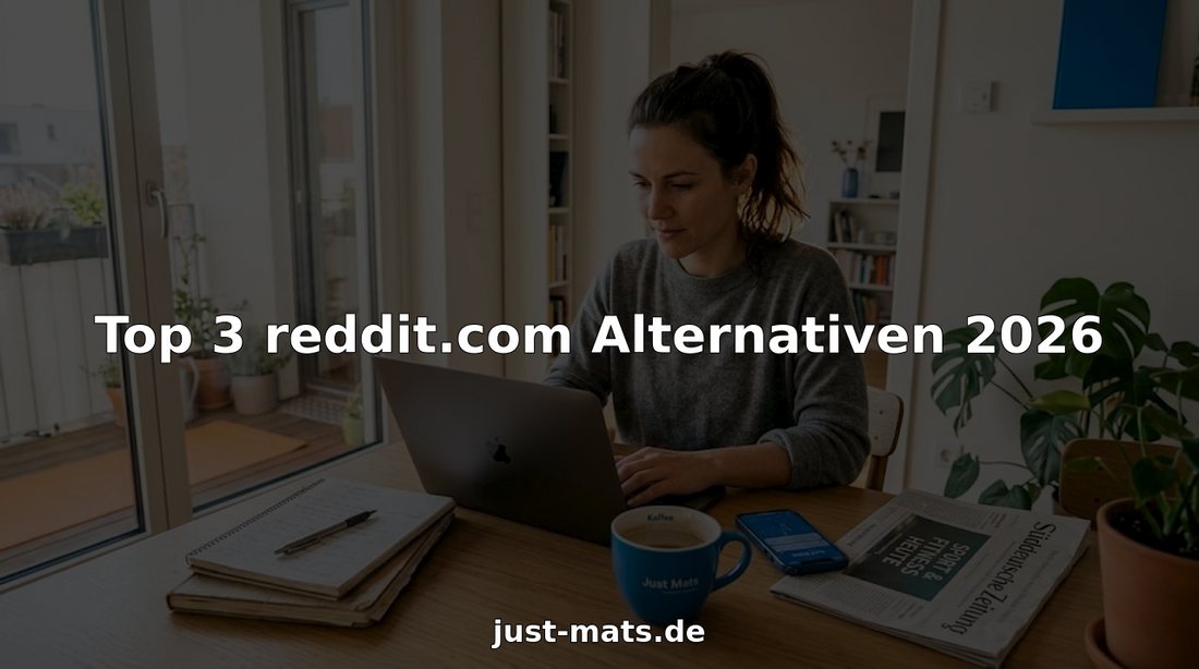 In ihrem hellen Wohnzimmer beteiligt sich eine Frau am Austausch in Online-Foren und nutzt dazu ihren Laptop.