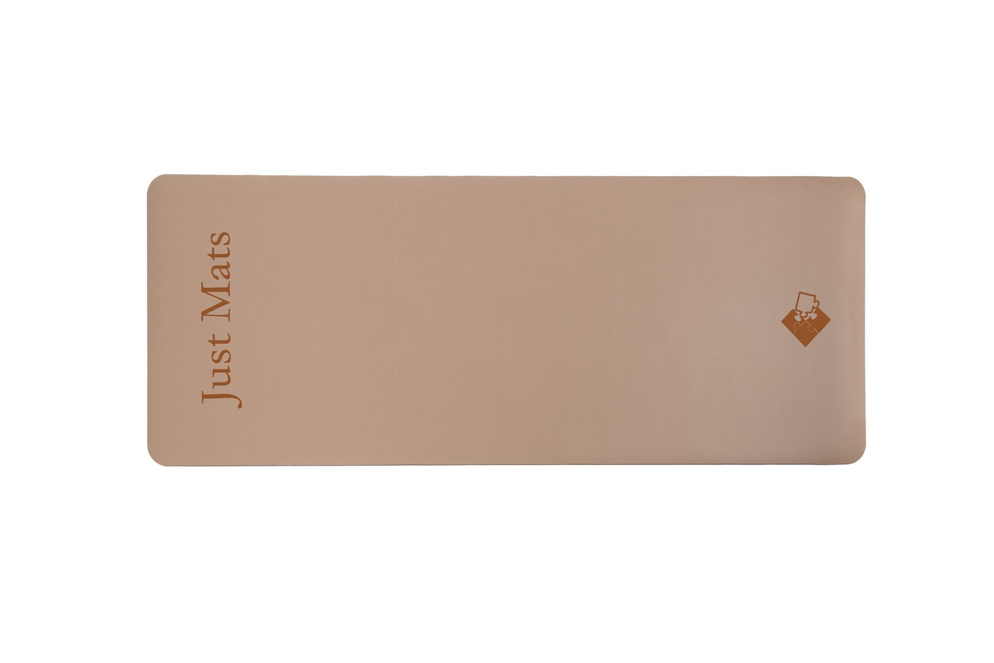 Minimalistische Yogamatte PUREFLOW PRO aus Naturkautschuk und kratzfestem PU-Leder in Beige, ideal für Tierbesitzer.