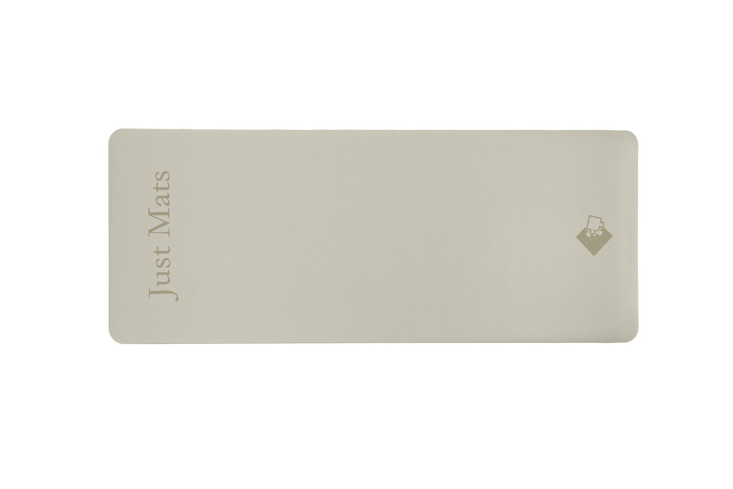 Minimalistische Yogamatte PUREFLOW PRO aus Naturkautschuk und PU-Leder in Beige mit kratzfester Oberfläche.