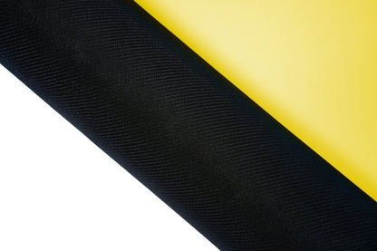 Rutschfeste Yogamatte PUREFLOW PRO aus Naturkautschuk und PU-Leder in Schwarz mit kratzfester Oberfläche.
