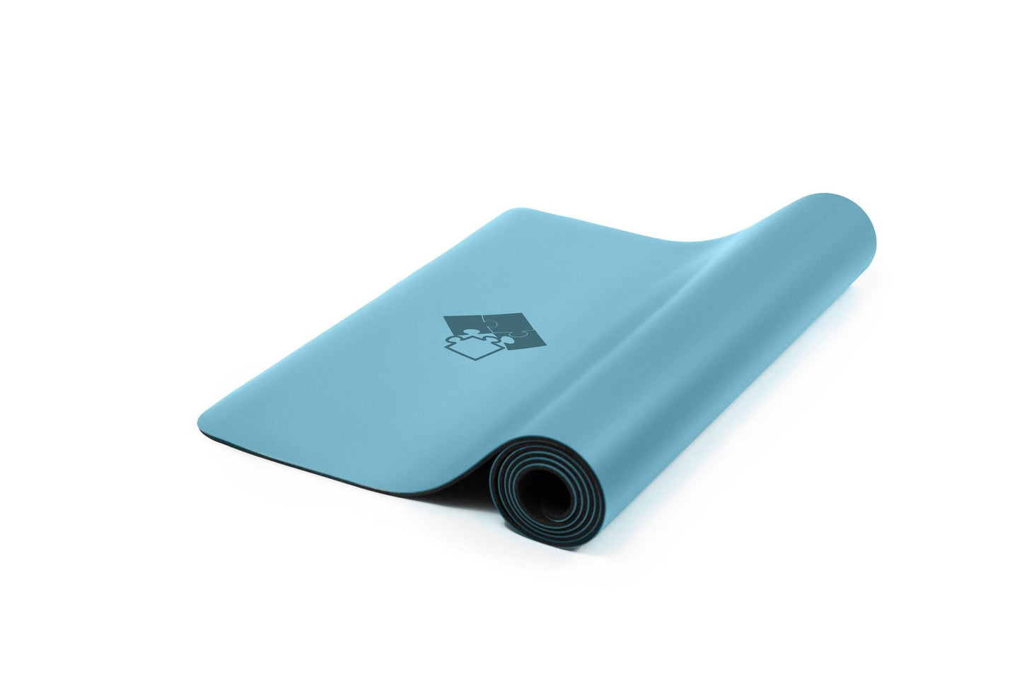 Yogamatte PUREFLOW PRO in Blau aus Naturkautschuk und PU-Leder mit kratzfester Oberfläche und optimalem Grip.