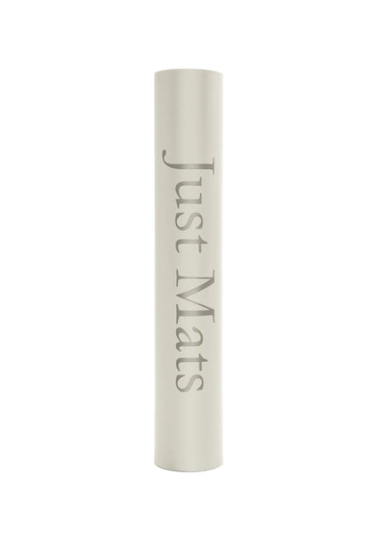 Yogamatte PUREFLOW PRO aus Naturkautschuk und kratzfestem PU-Leder in elegantem Beige, ideal für Haustierbesitzer.