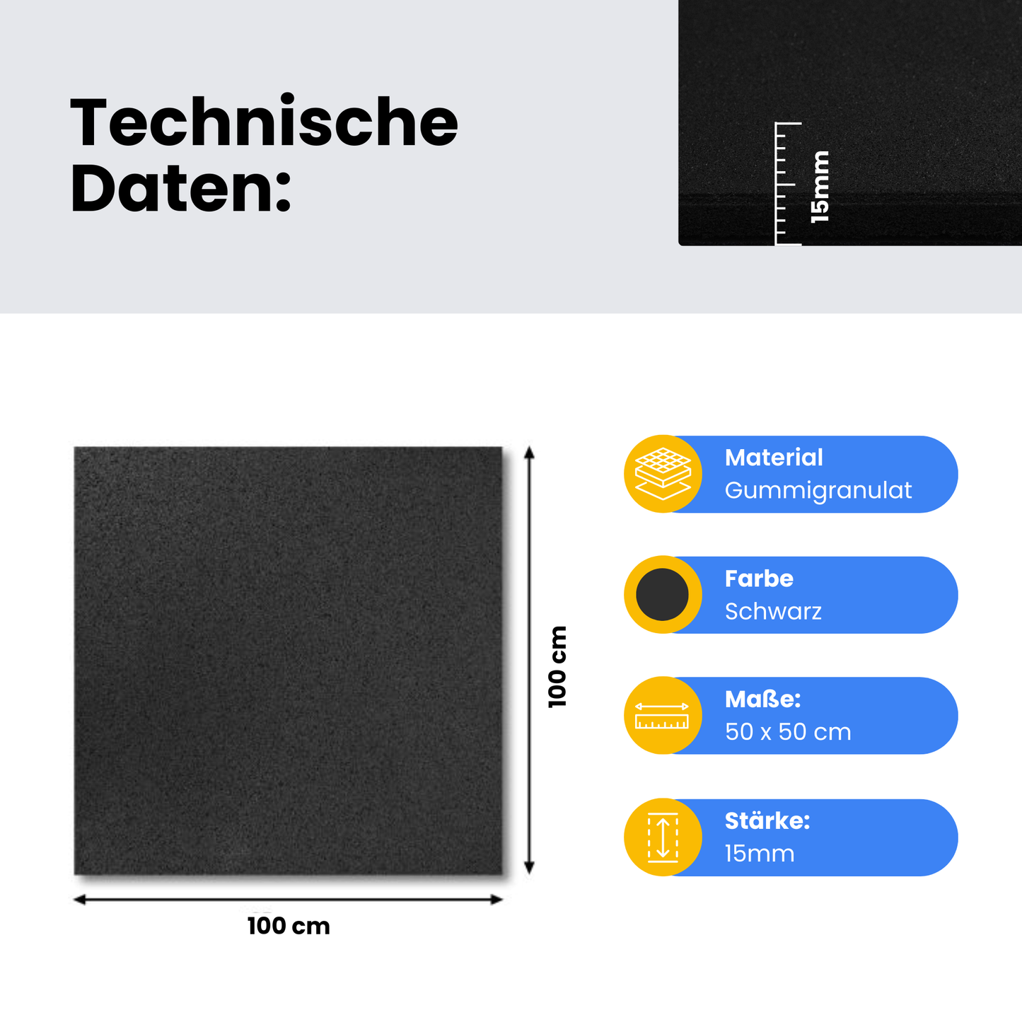 Bodenschutzmatte Pro | Granulat-feine Körnung | Fitnessboden