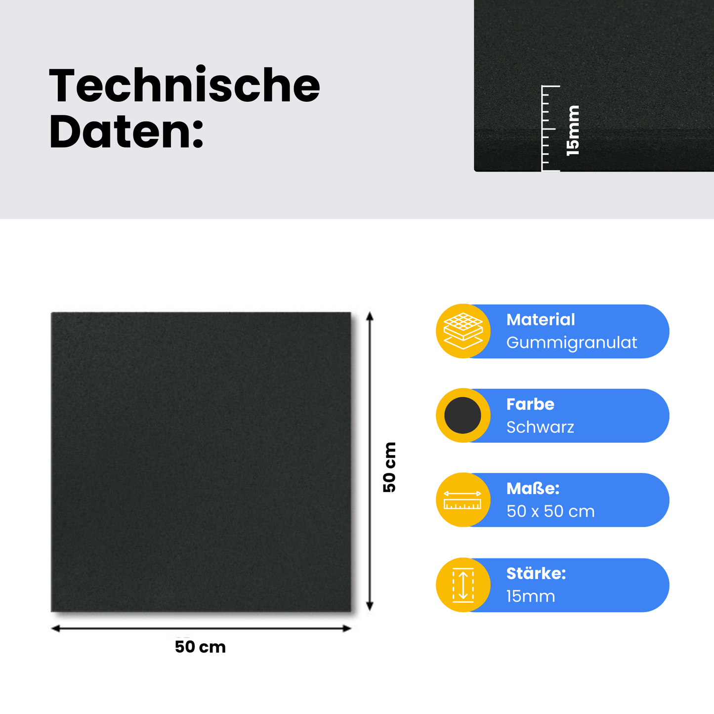 Bodenschutzmatte Pro | Granulat-feine Körnung | Fitnessboden