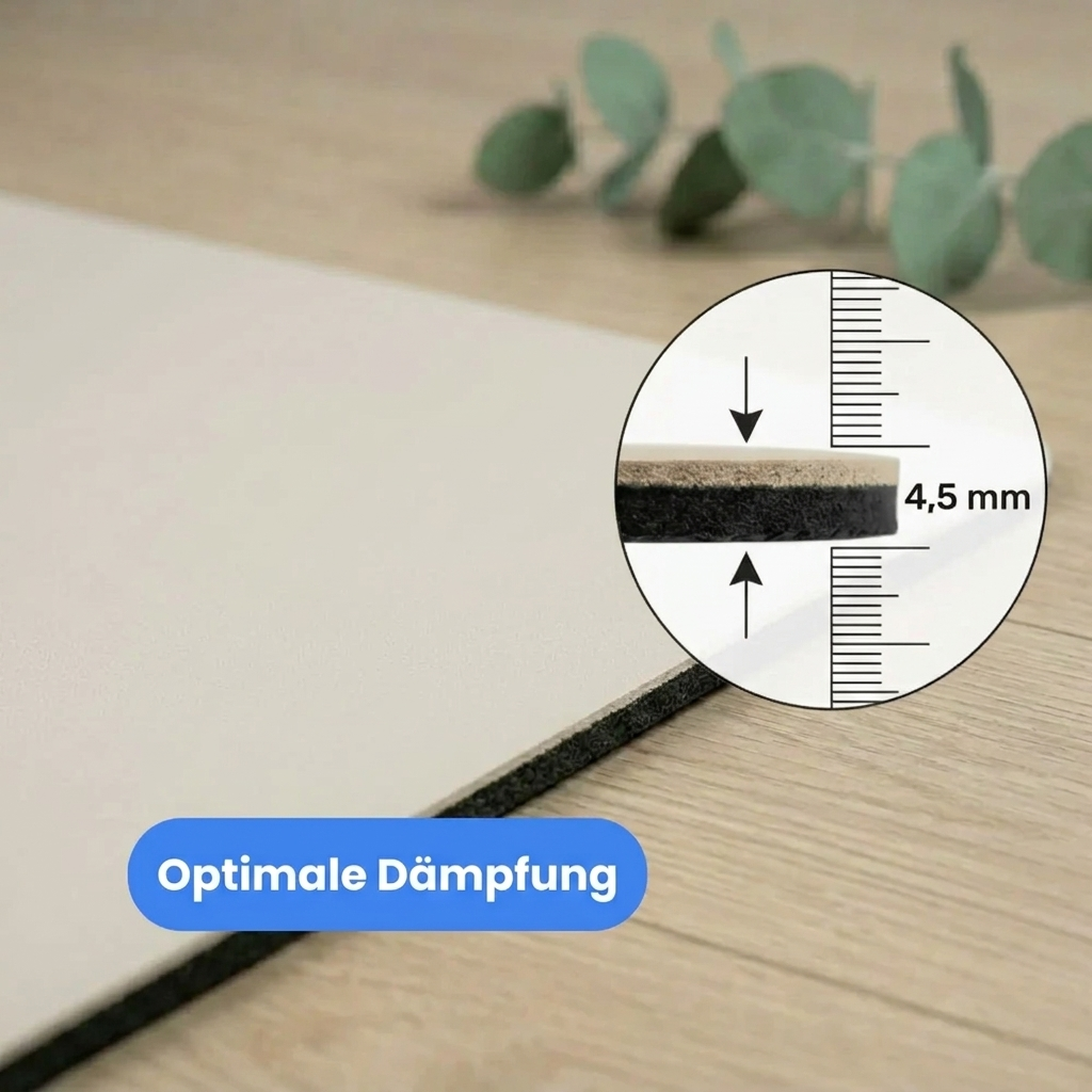 Yogamatte PUREFLOW PRO aus Naturkautschuk und PU-Leder mit 4,5 mm Dämpfung, ideal für Haustierbesitzer.