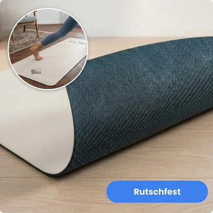 Rutschfeste Yogamatte PUREFLOW PRO aus Naturkautschuk und PU-Leder in Dunkelblau, ideal für Haustierbesitzer.
