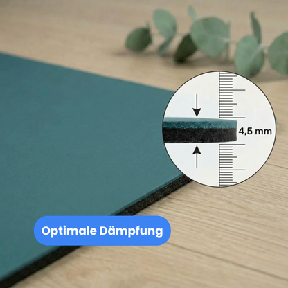 Yogamatte PUREFLOW PRO aus Naturkautschuk und PU-Leder in Dunkelgrün mit 4,5 mm optimaler Dämpfung und kratzfester