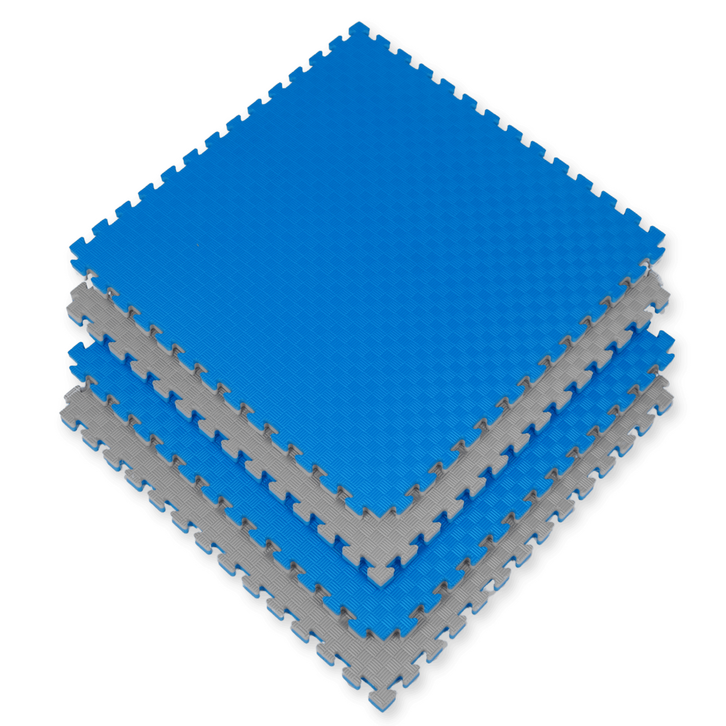 Kampfsport Puzzlematte 100 x 100 cm in Blau und Grau, stapelbar und rutschfest – ideal für Fitness, Yoga und Gymnastik, online kaufen.
