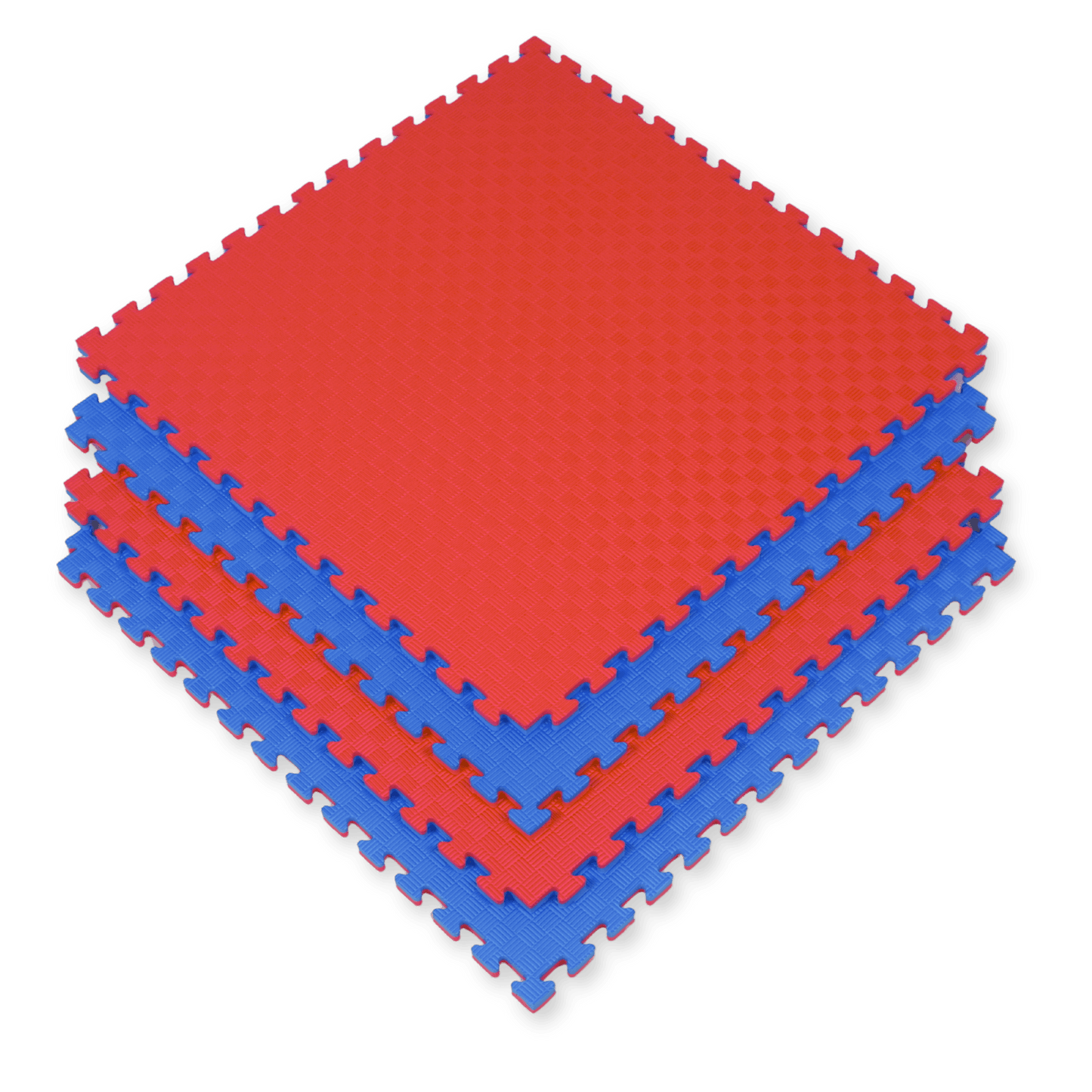 Kampfsport Puzzlematte 100 x 100 cm in Rot-Blau mit rutschfester Oberfläche, ideal für Fitness, Yoga und Gymnastik, online kaufen.